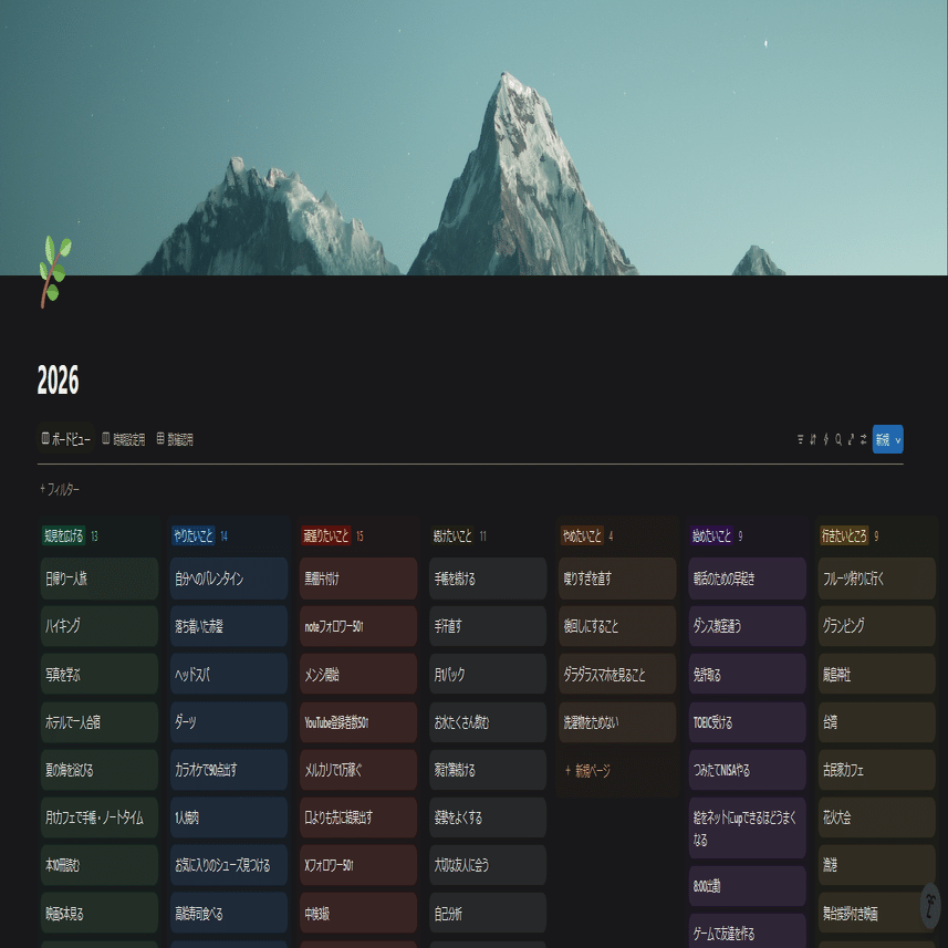 wish list 2026│📎notionテンプレート配布│今からでも間に合う