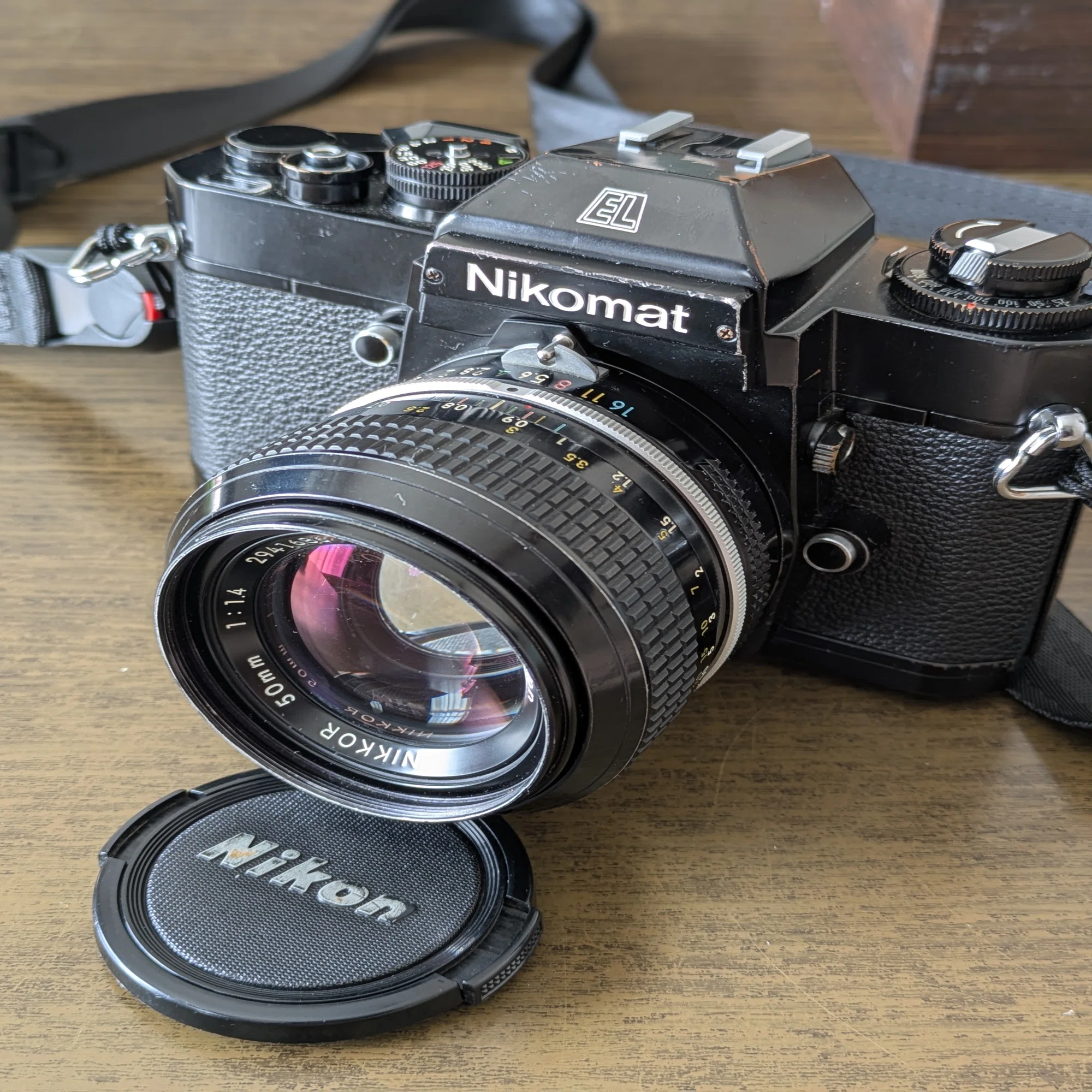 作動完璧確認済 Nikomat EL+50 1.4レンズフィルムカメラ 美品 整備済】