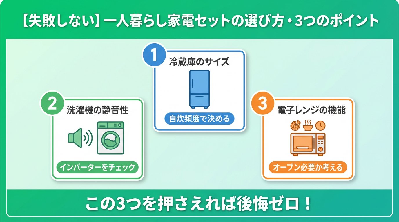 2026年】一人暮らしの家電セットはどこがいい？安い新品セットや損
