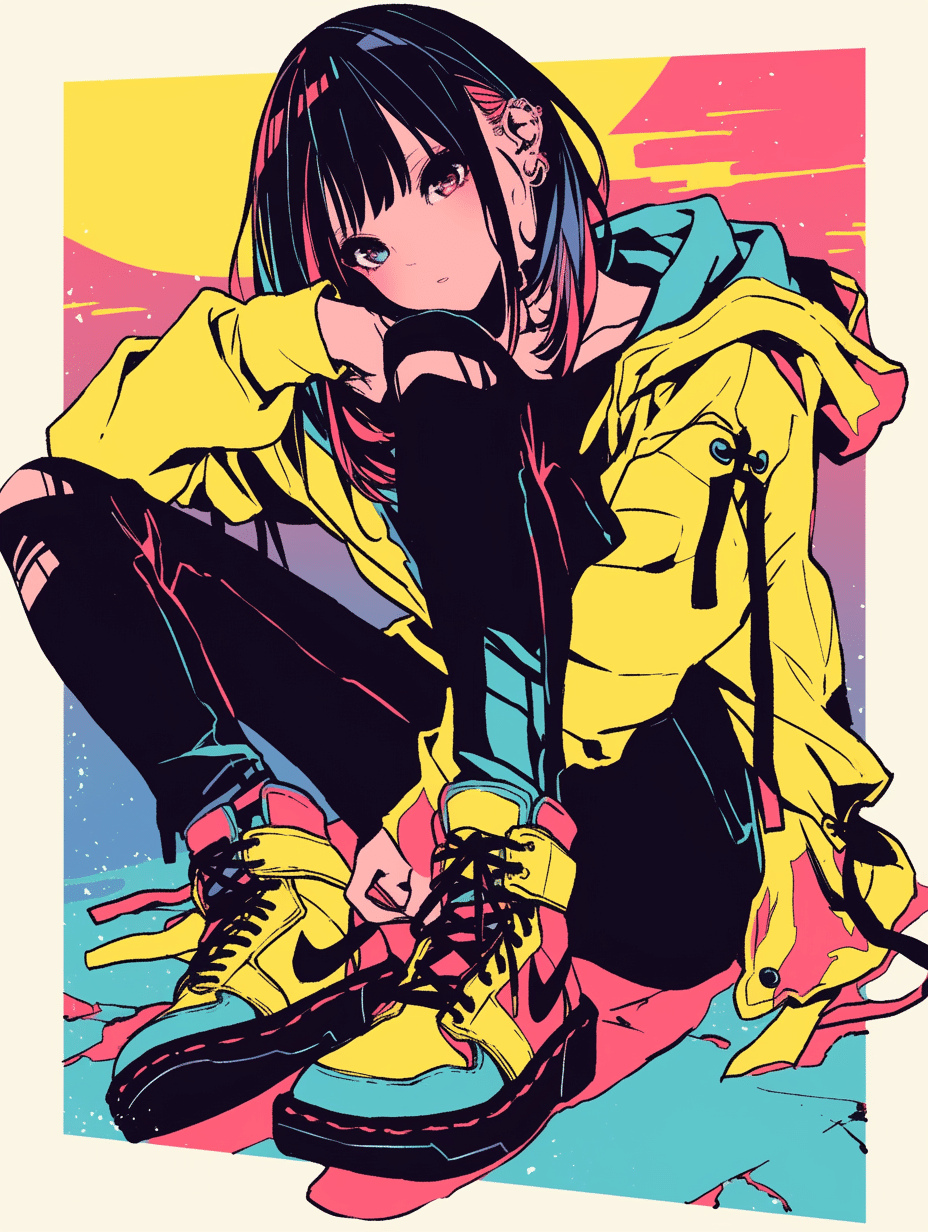 AIイラスト】「鮮烈カラー×ストリート」が最高にエモい！ 視線を奪う