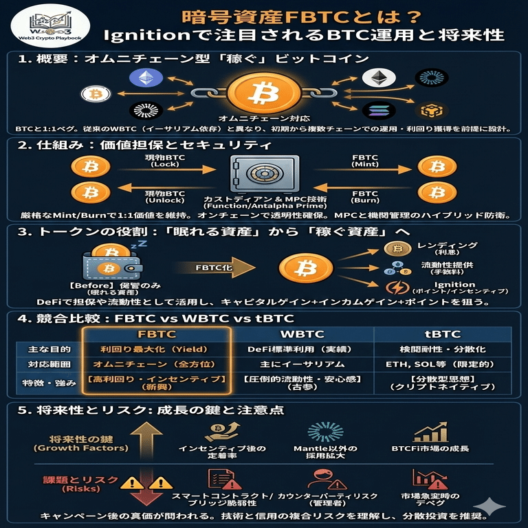 暗号資産FBTC(FBTC)とは？Ignitionで注目されるBTC運用と将来性｜Web3 Crypto Playbook