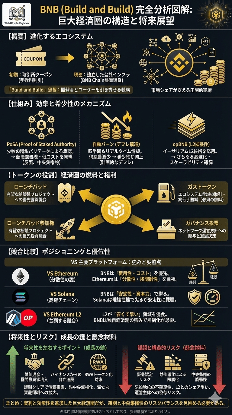 暗号資産ビルドアンドビルド(BNB)とは？今後の将来性や仕組み・買い方を解説｜Web3 Crypto Playbook
