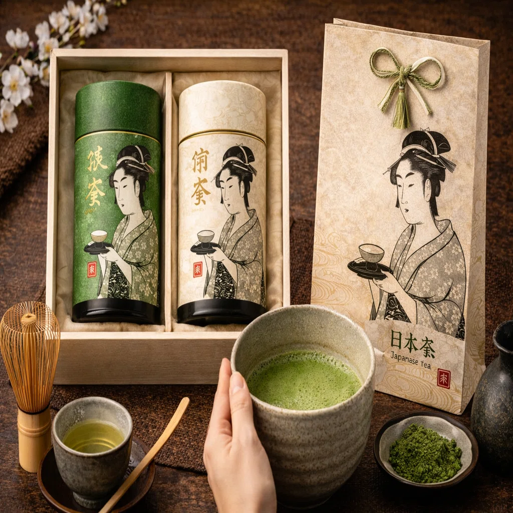 絵」ではなく「体験」を包むために── 浮世絵人物画が、贈答と日本茶