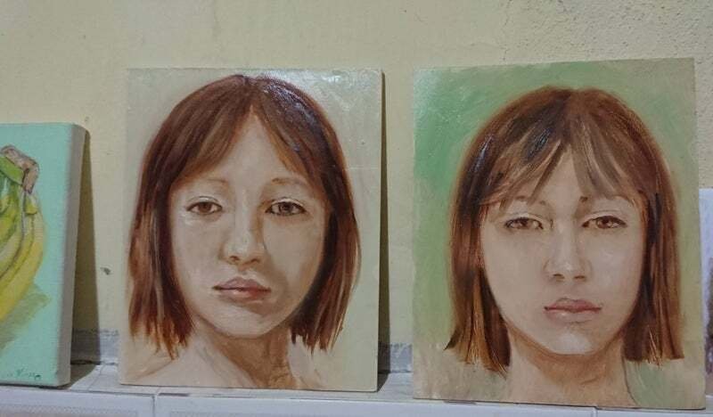 師匠と再会！初めての油絵の人物画 （通算11枚目）｜香