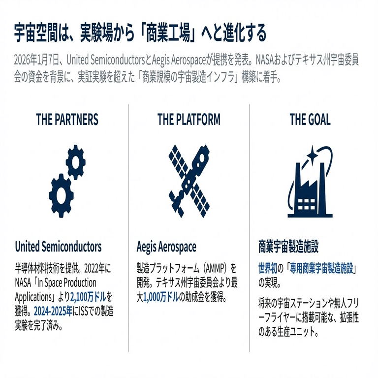 宇宙での半導体製造が現実に——United SemiconductorsとAegis  Aerospaceが描く「軌道上工場」の未来｜宇宙ビジネスキュレーター