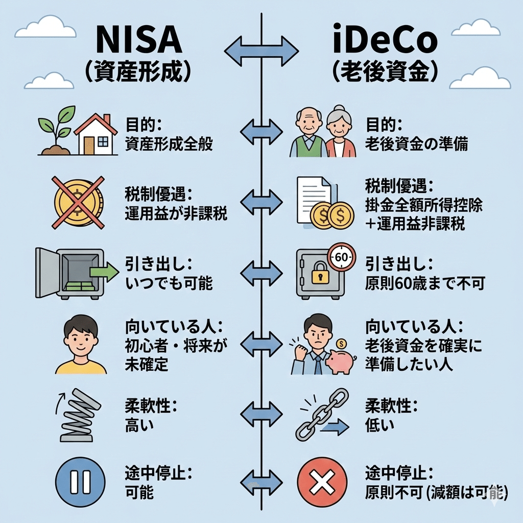 NISAとiDeCoの違いとは？ 初心者はどちらから始めるべきか｜nobupapa20
