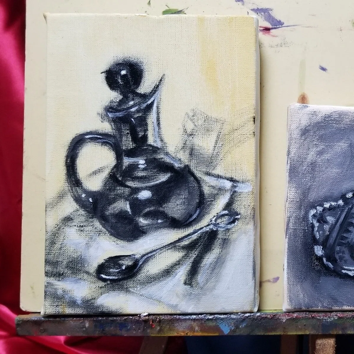 油絵制作記録1| 静物画 |クサカベのグレージングバニスを使ってみる