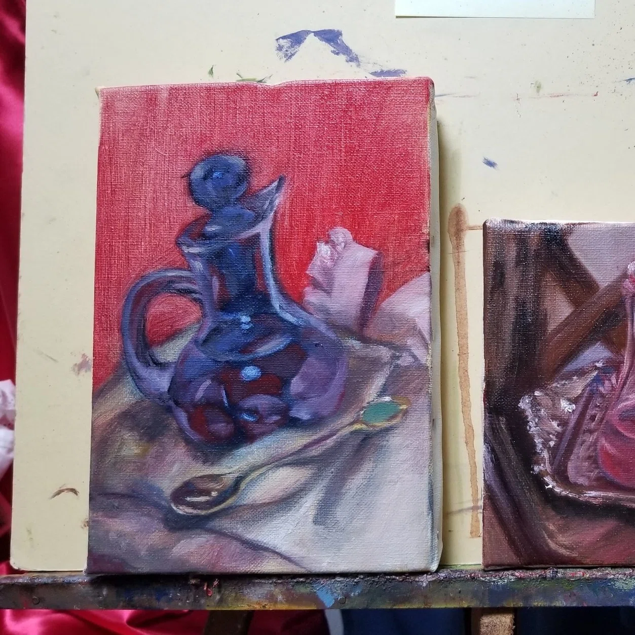 油絵制作記録1| 静物画 |クサカベのグレージングバニスを使ってみる
