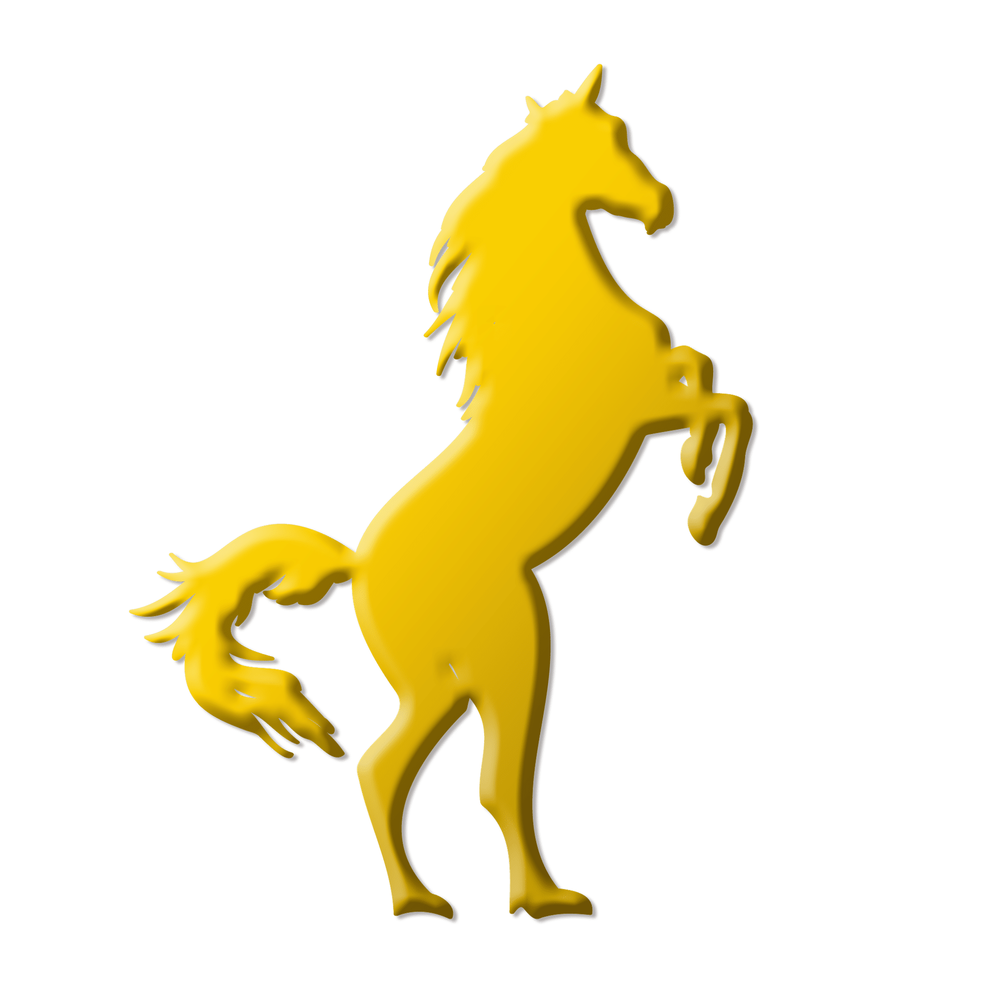 ゴールドに輝く金の馬のイラストアイコン04｜クリエーター・ダイアリー