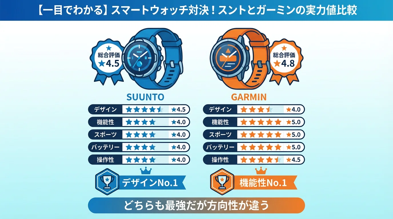 スマートウォッチ比較】スントとガーミンはどっちがいいか徹底リサーチ