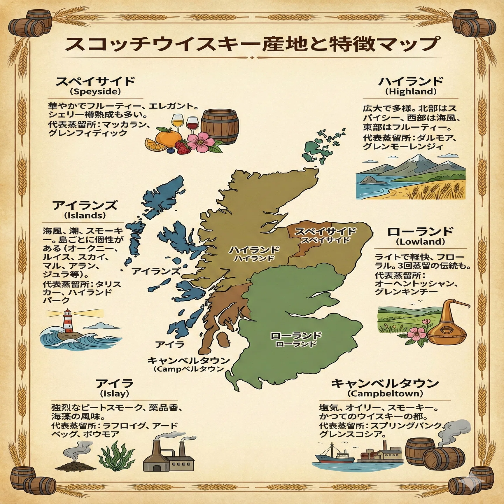 スコッチウイスキーの産地と特徴｜のんだくれ社畜のウイスキーROOM