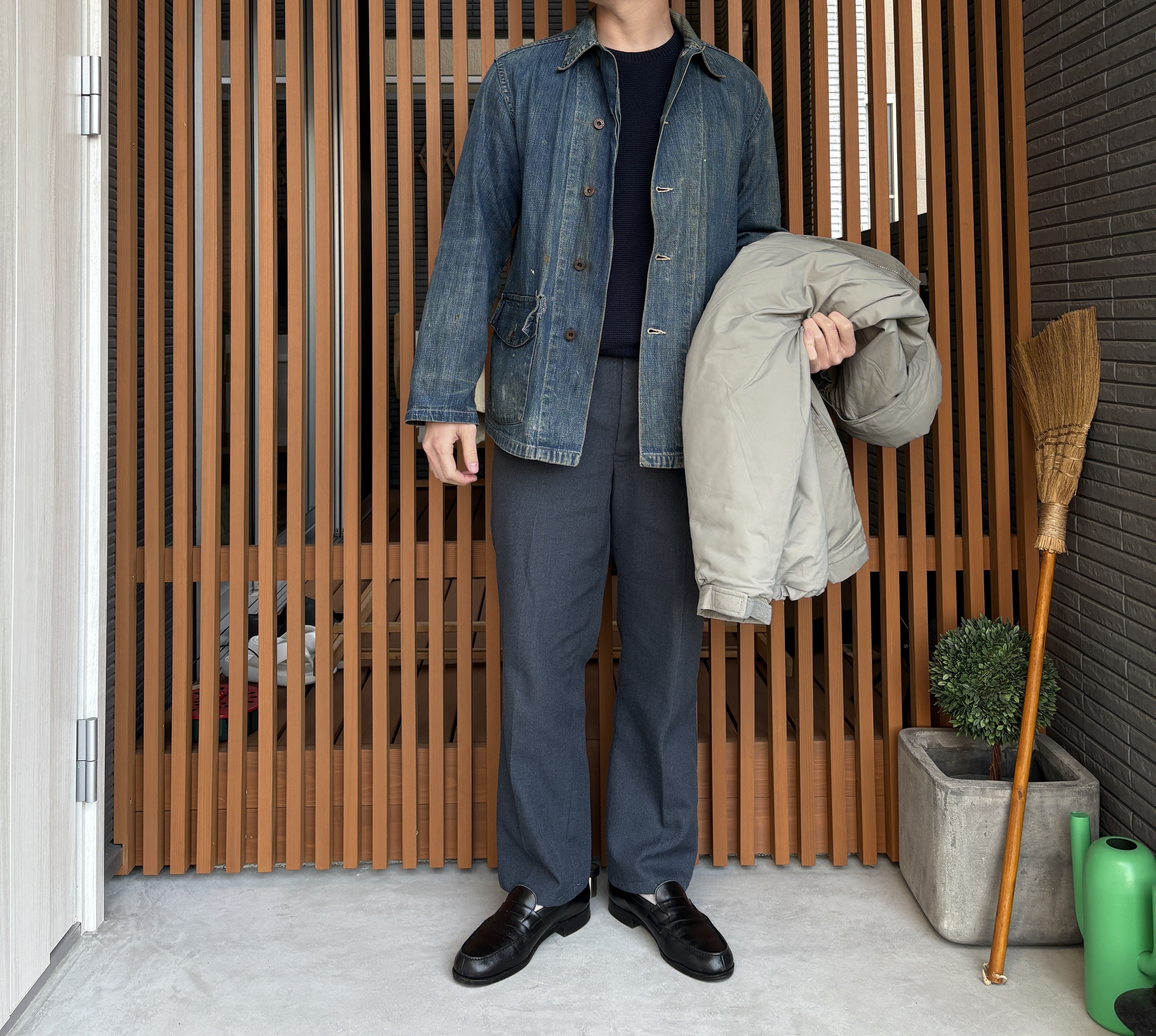 US ARMY ユーエスアーミーデニムカバーオール　M US Army 40s Early Denim Coverall アメリカ軍 アーミー デニム