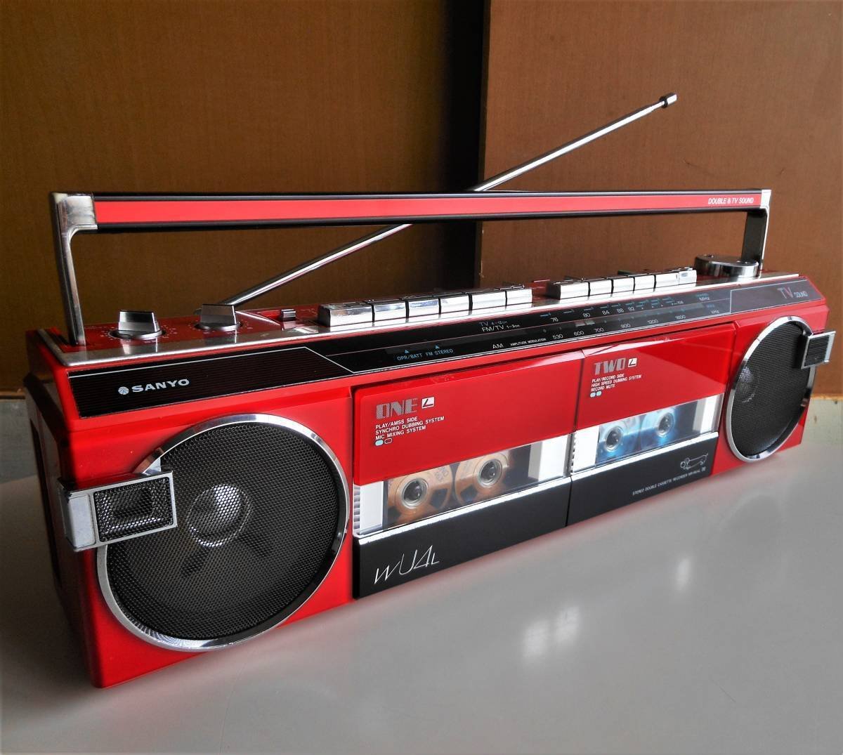 サンヨー おしゃれなテレコダブル MR-WU4L 80年代　未使用 80年代に大ヒットした！！SANYO「おしゃれなテレコU4」って覚えてる