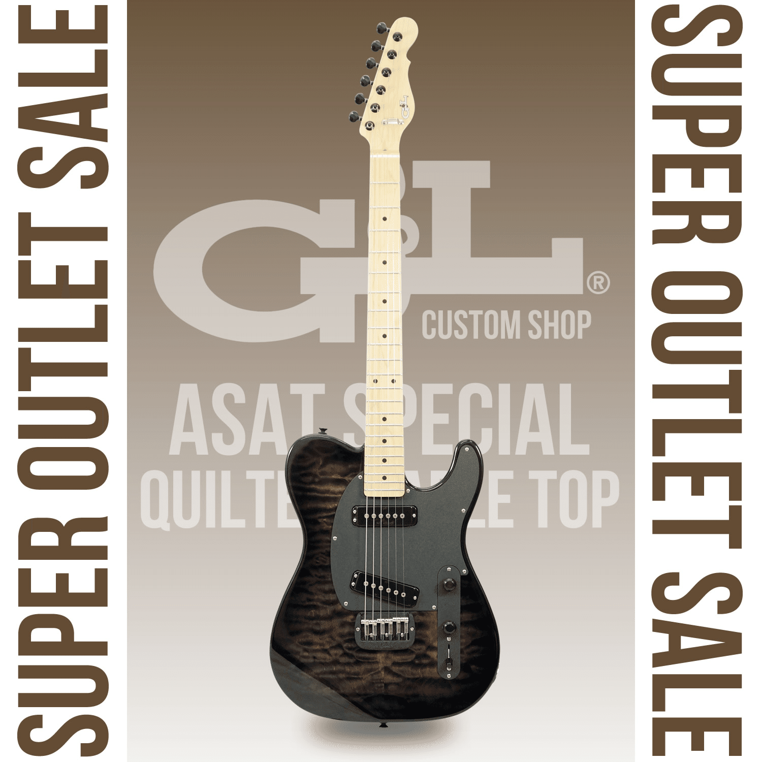 美しいキルテッド・メイプルが印象的な G&L USA カスタムショップ製