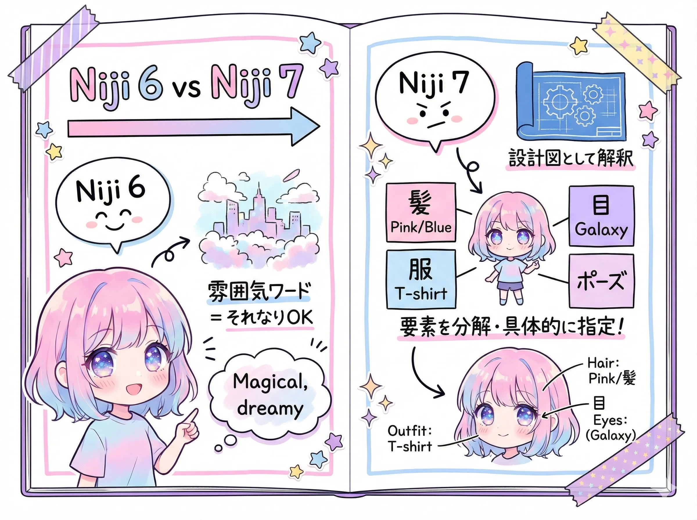 Midjourney Niji 7を使ってみたら絵が変わりすぎた話｜ふな