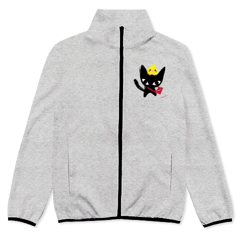 黒猫とオカメインコ ドライ スウェット ジップ ジャケット グランマニエ雑貨店