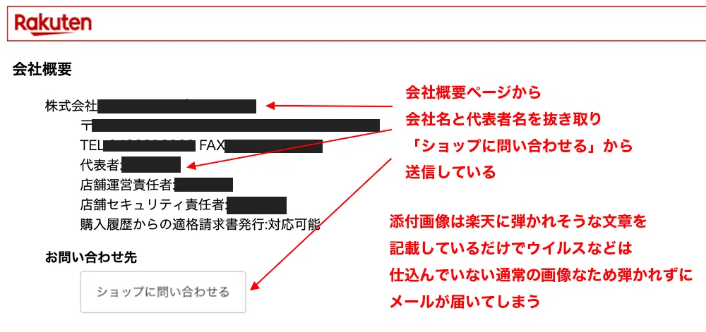 【注意喚起】楽天ショップ運営者必見「ショップのお問合せ」を悪質利用した「会社名・代表者名」で届くLINE誘導詐欺のメールについて ...
