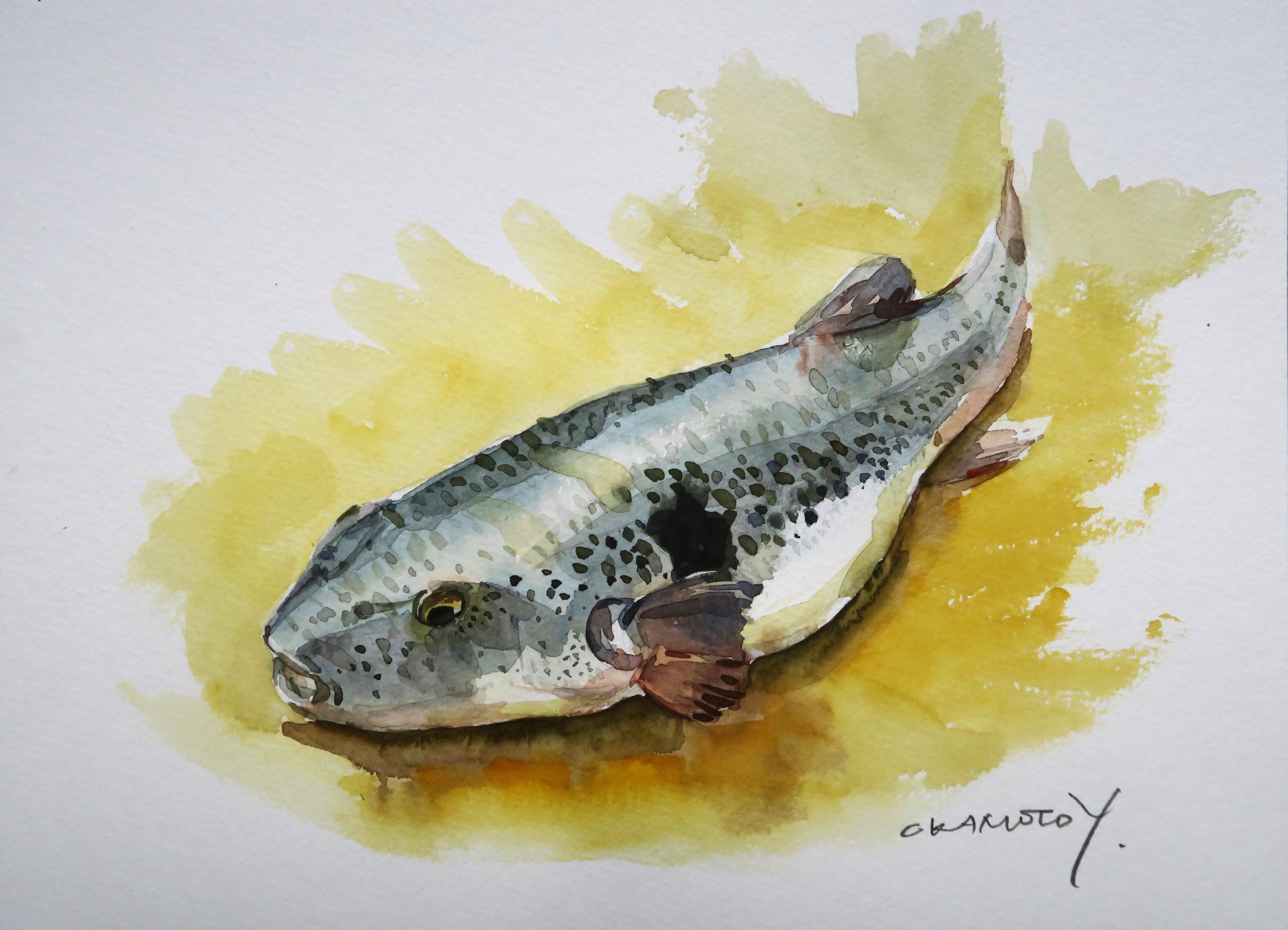 フグの女王とふしぎ池/海辺の水彩画｜海の音 - umi no oto - by FURUNO