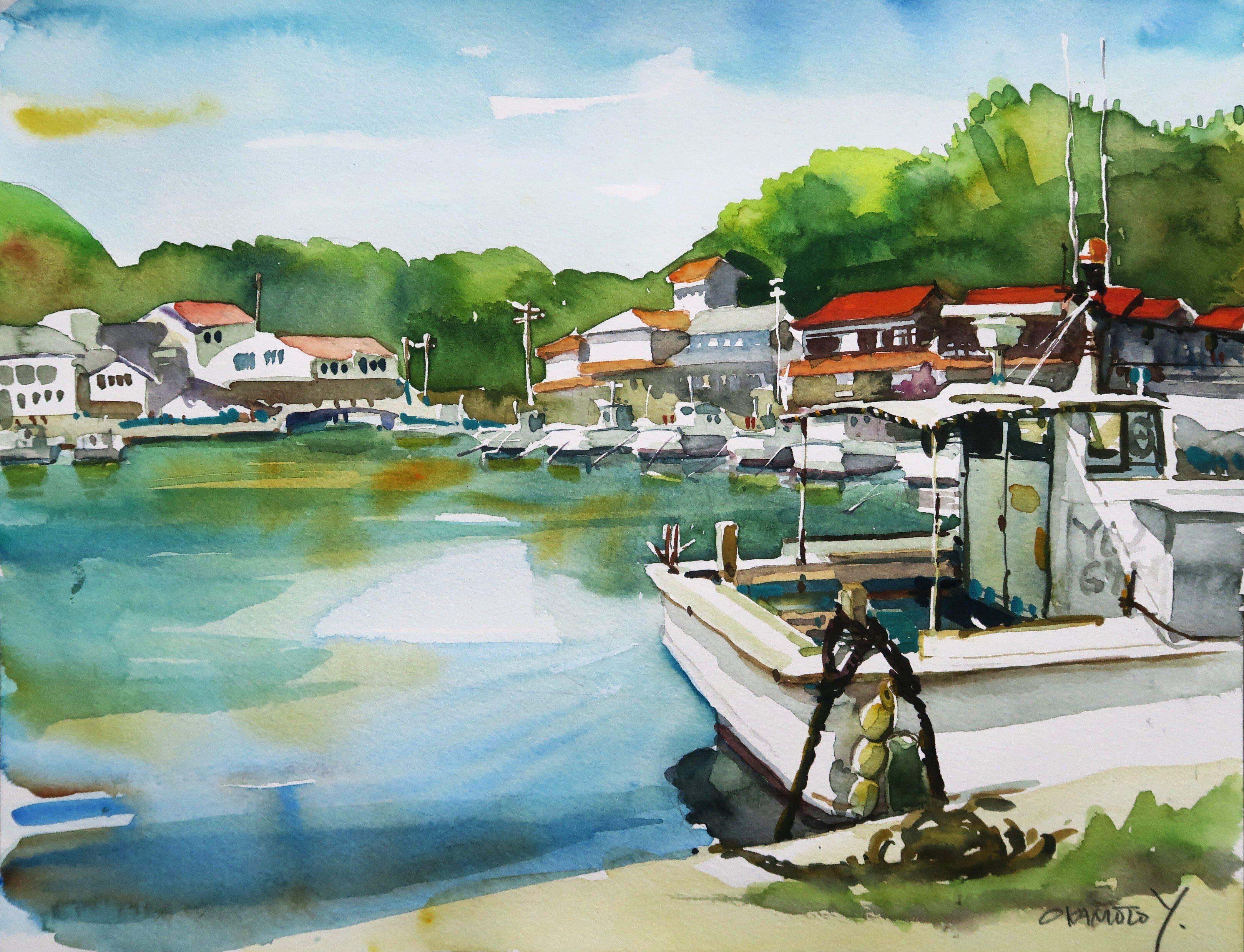 フグの女王とふしぎ池/海辺の水彩画｜海の音 - umi no oto - by FURUNO