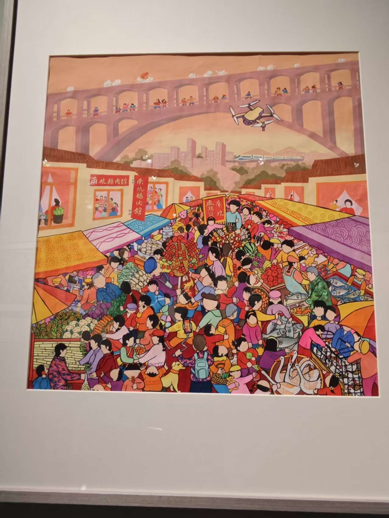 【真作】絵画　油彩　農村の人々を描く群像画　収穫のリズム　働く光景　Y115 1月12日 農民画｜北京子