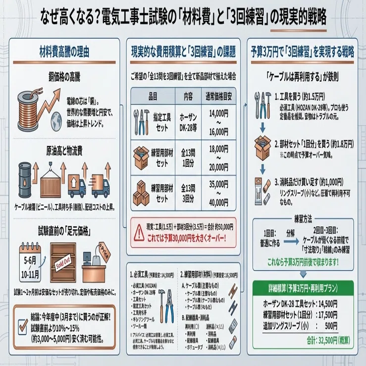 第二種電気工事士試験 総費用抑制手段あれこれ（令和8年版：Update 2 