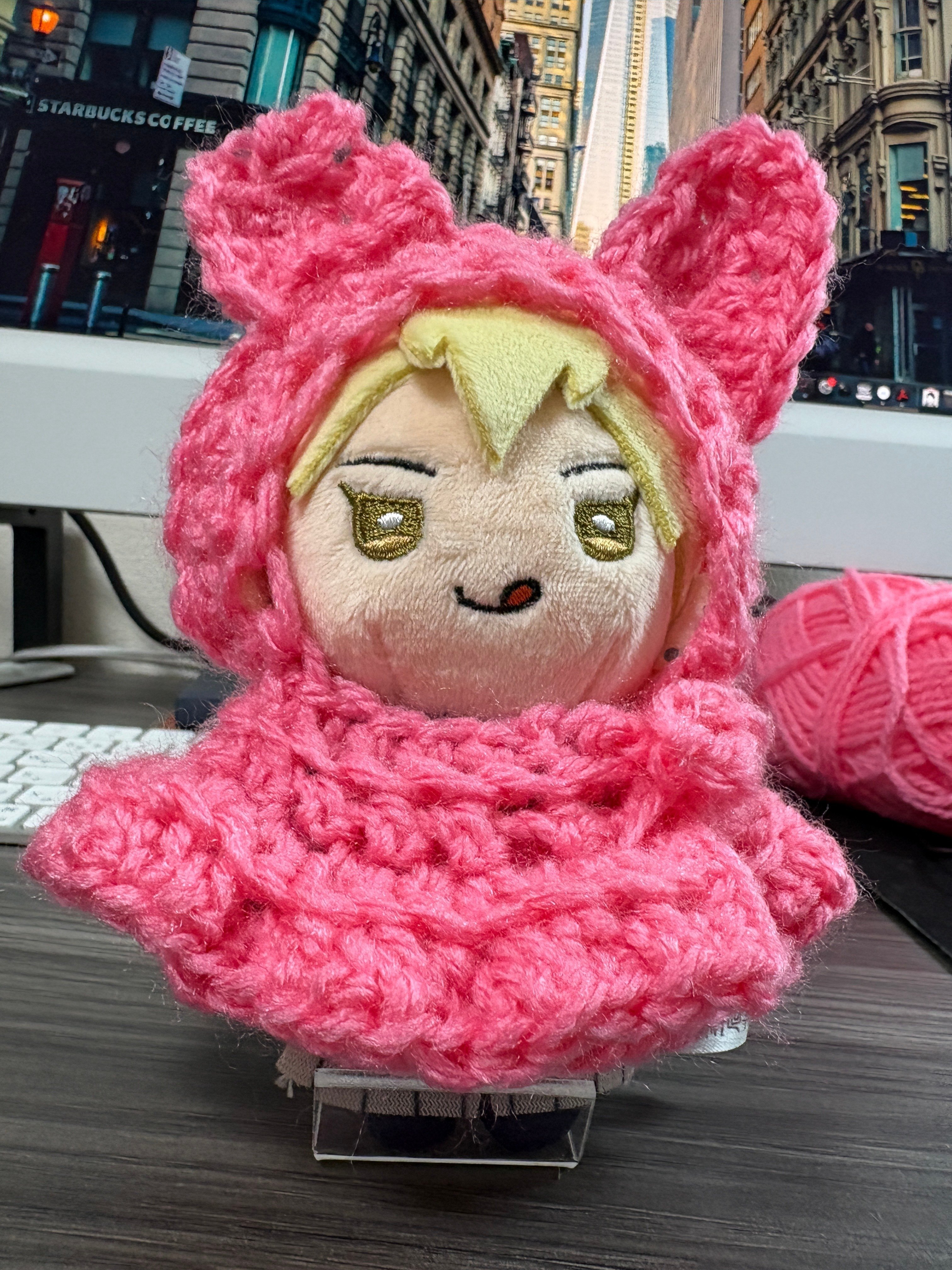 適当に】推しぬいの耳付きポンチョを編もう｜秋元嘉乃