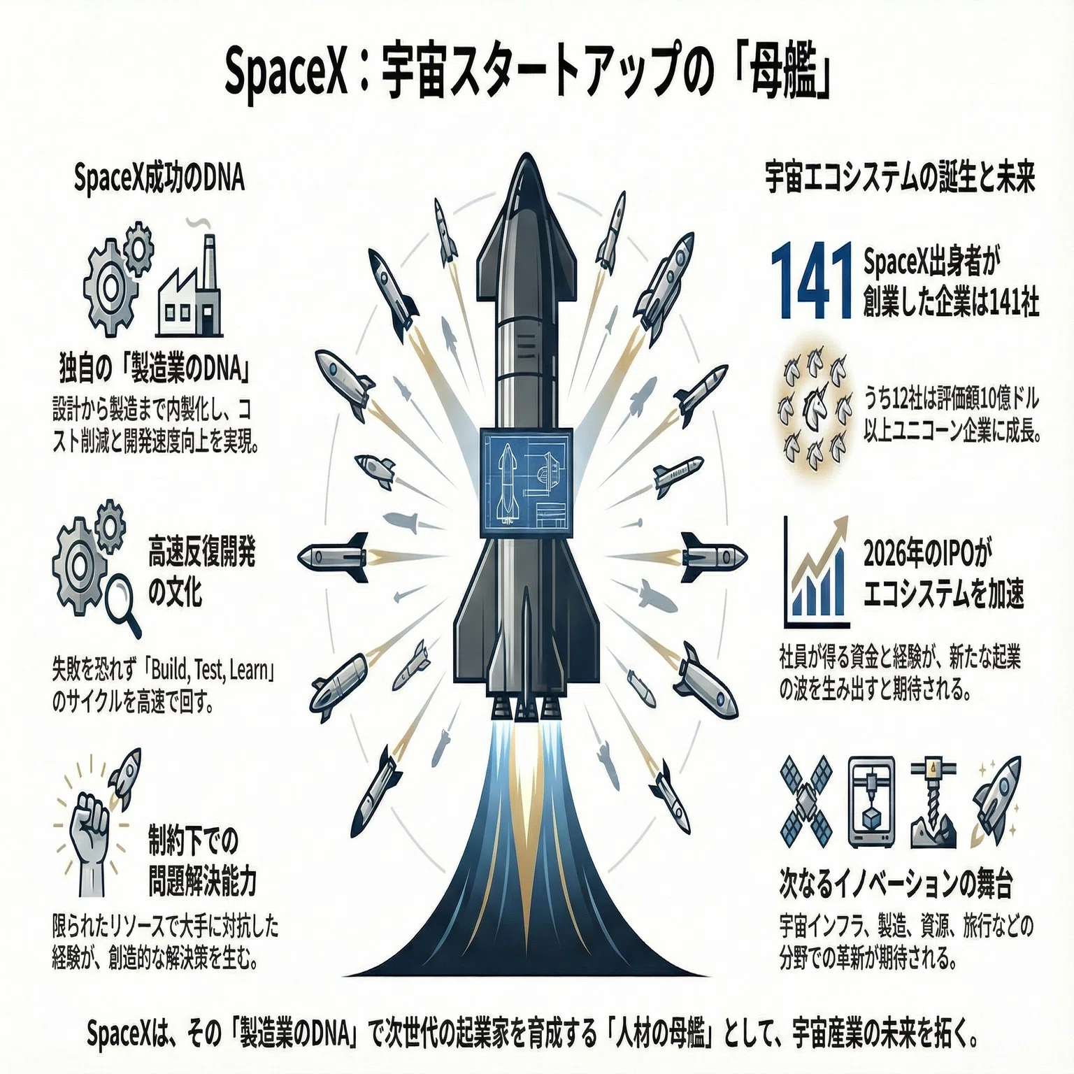 SpaceXが生み出す「製造業のDNA」と宇宙スタートアップ・エコシステム
