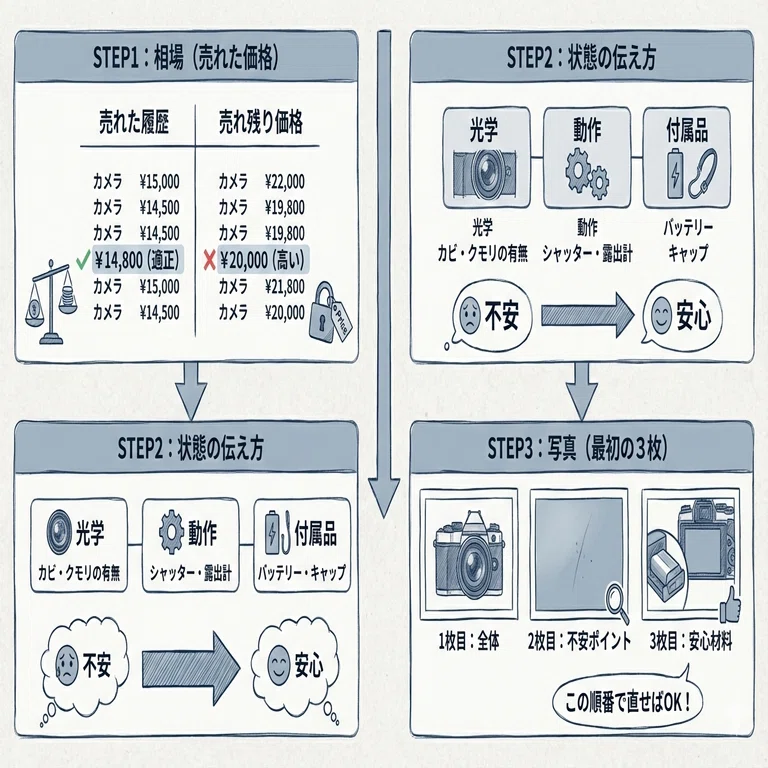 カメラ転売が売れない時にまず確認する5項目｜在庫を現金化する改善