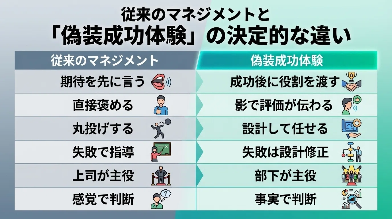 1人も潰さないマネジメント】部下が勝手に育つ「偽装成功体験」という