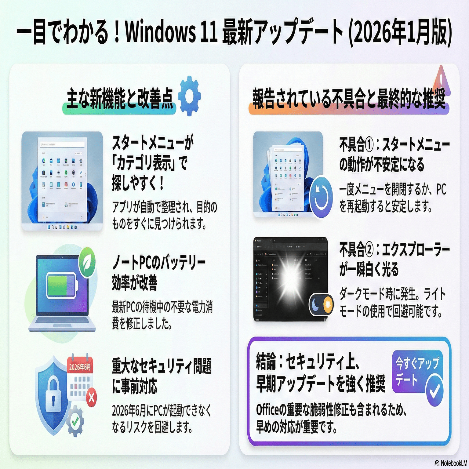 2026年1月】Windows 11アップデート(KB5074109)速報！不具合対策と新