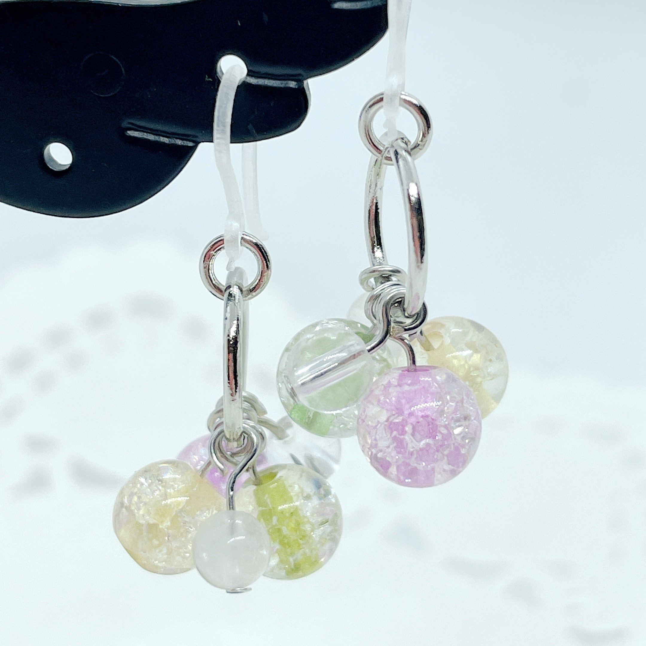 シャボン玉みたいに軽やか。クラック水晶のピアス｜む～。＊天然石