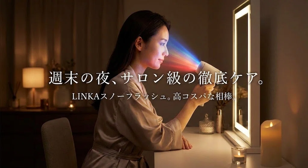 美容家電 面倒なジェル不要でダウンタイムゼロ LINKA光美容美顔器