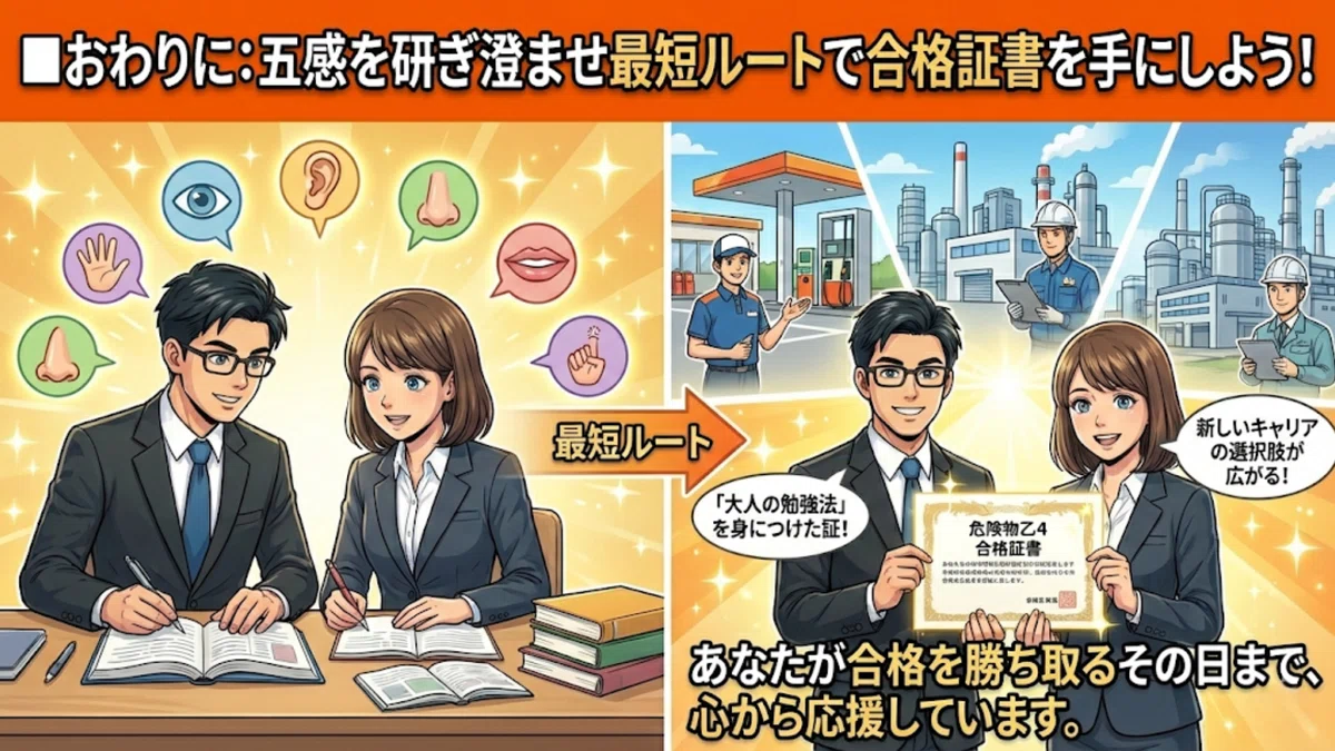 【五感を味方につけよ】忙しい社会人が危険物乙4の「数字と性質」を効率よく脳に刻むマルチセンサリー勉強法|NAKASHI |危険物乙4伴走型資格コーチ