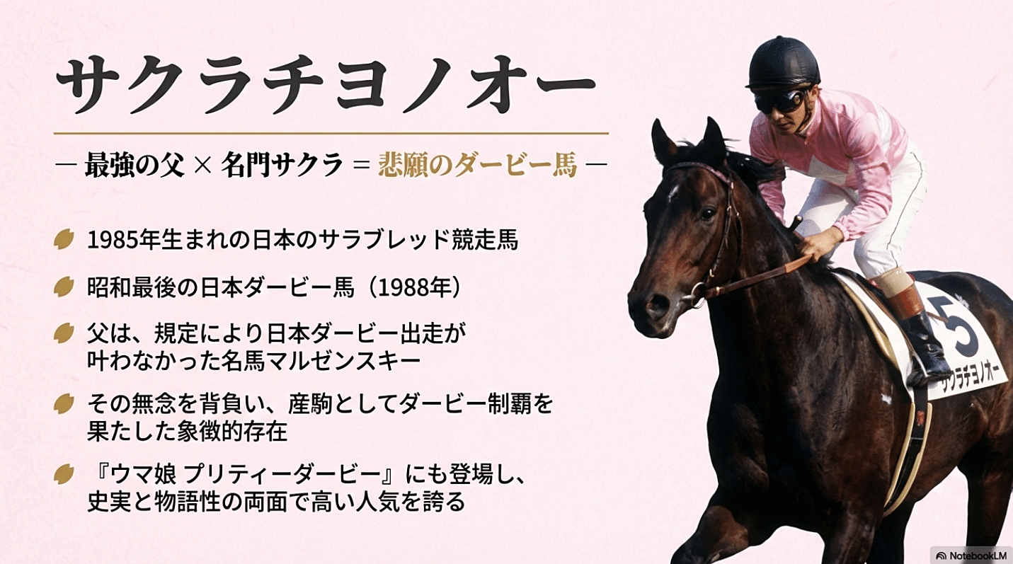 ぬ*様 昭和希少 種牡馬パンフレット サクラチヨノオー ダービー勝利馬２着メジロ サクラチヨノオー ― 最強の父 × 名門サクラ ＝ 悲願のダービー馬