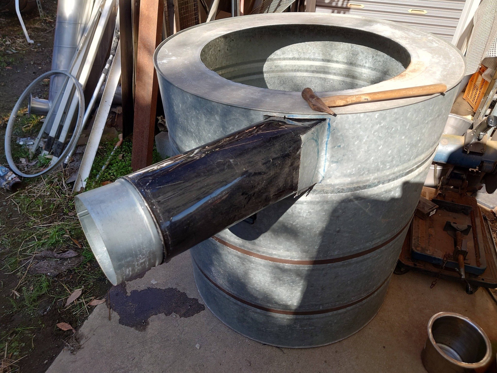 趣味のロケットストーブ #18】午形ロケットストーブで温風送風テスト