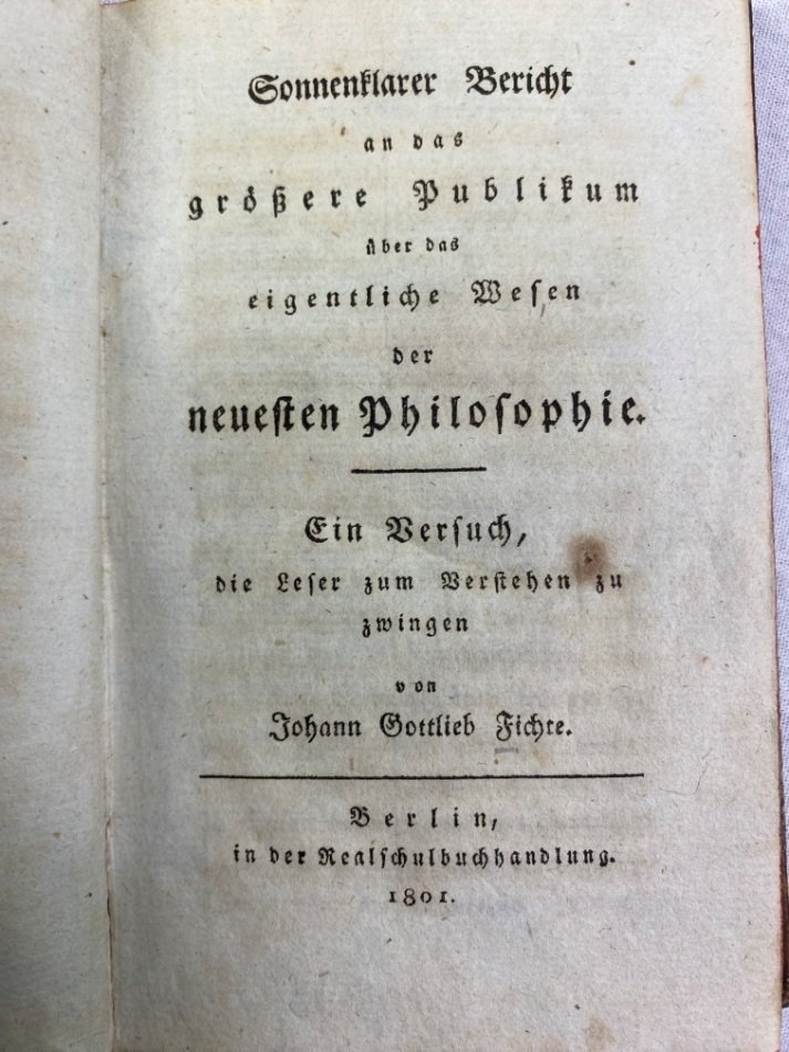 フィヒテの後期思想の時期に刊行された知識学に関する書籍｜極東書店