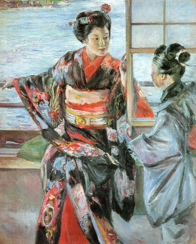 noteで学ぶ 日本の名画とアート思考 】 『 舞妓 』 － 日本絵画に“光