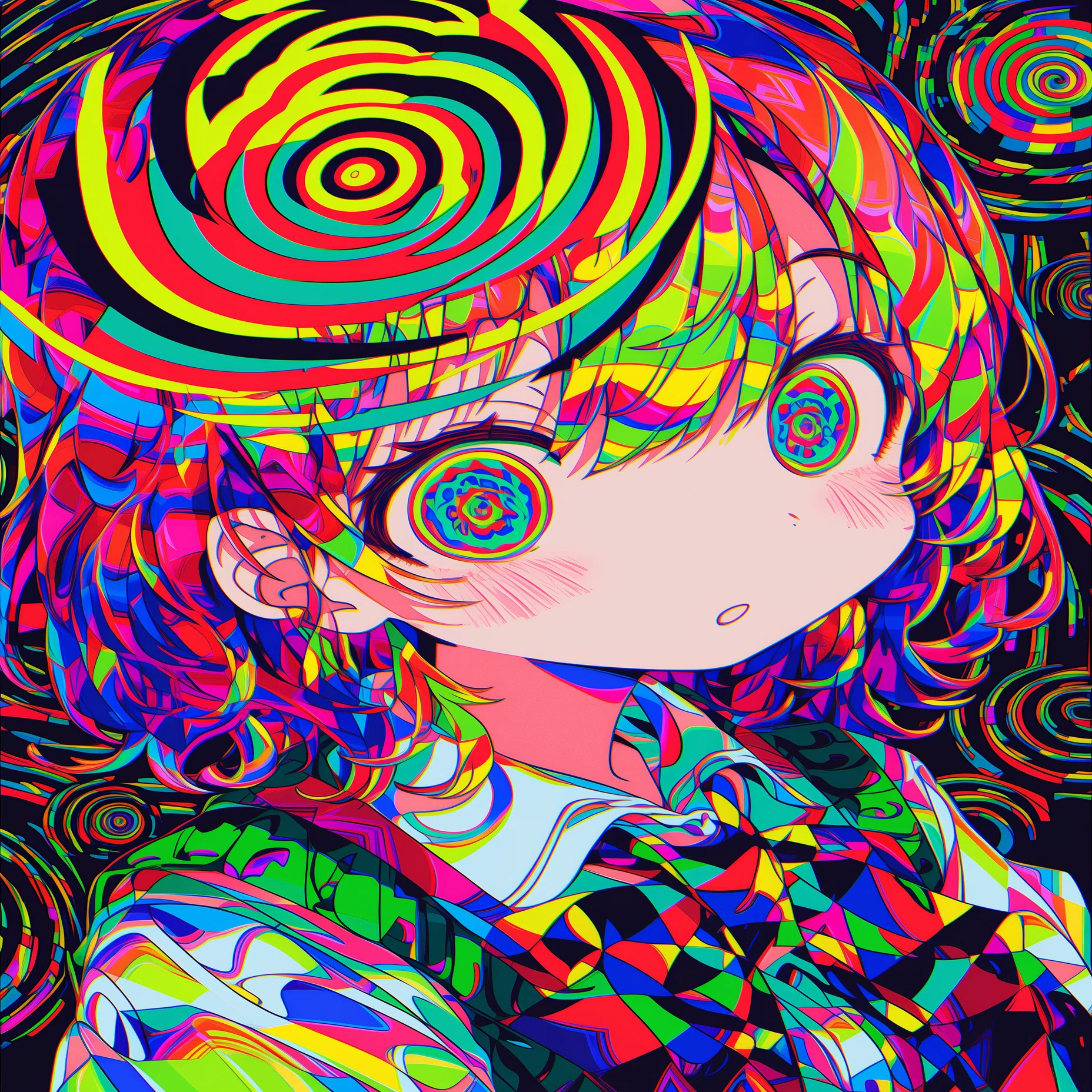 niji7】凡庸なAIイラストに飽きたら。「RGB×オプ・アート」で描く、目