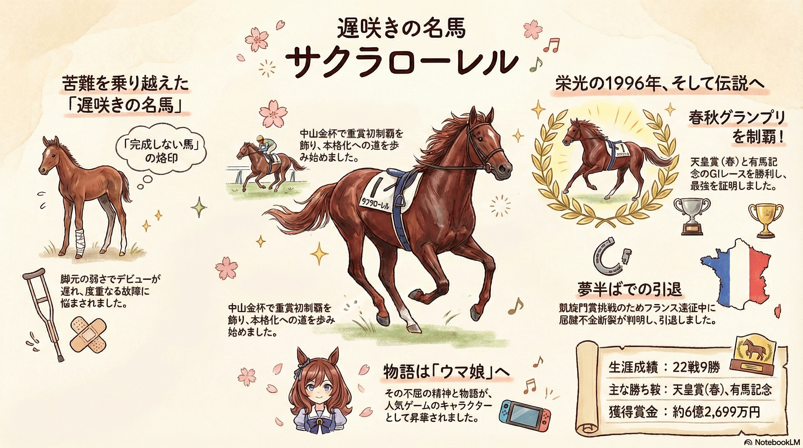 サクラローレル －遅咲きの名馬、有馬を制す－｜ハサミおじさん