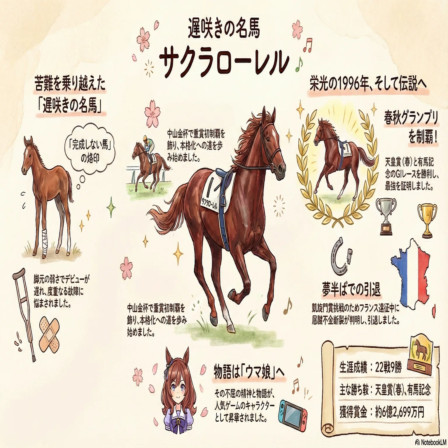 サクラローレル －遅咲きの名馬、有馬を制す－｜ハサミおじさん