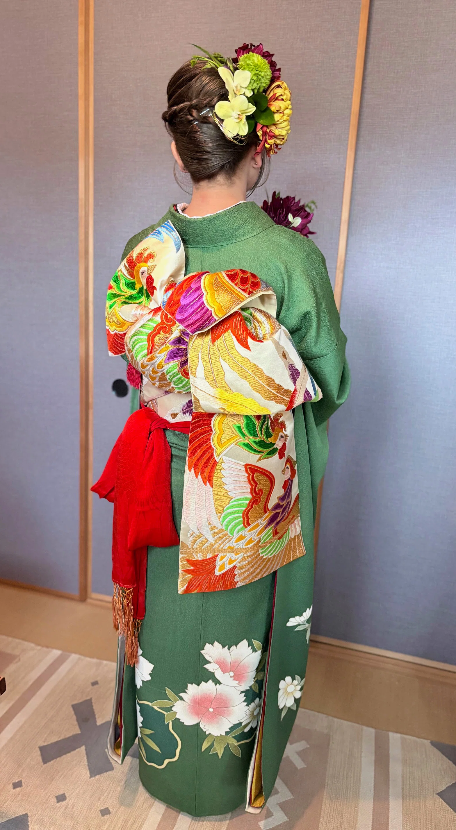レディース 抱帯 抱え帯 しごき 麻の葉 正絹 舞妓さん使用 振袖 着物 