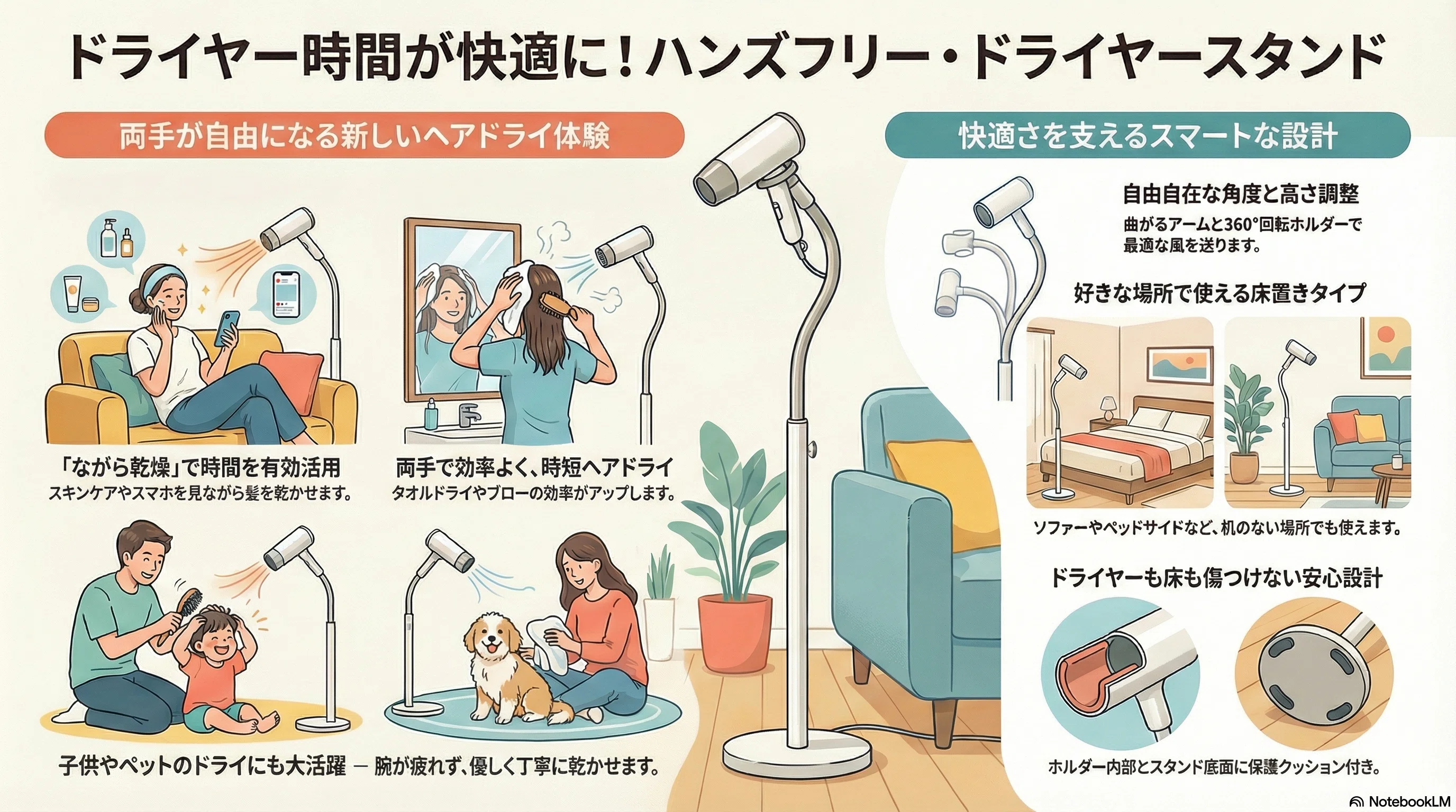 置き型ドライヤーのおすすめはこれ！ながらドライで美髪を叶えよう