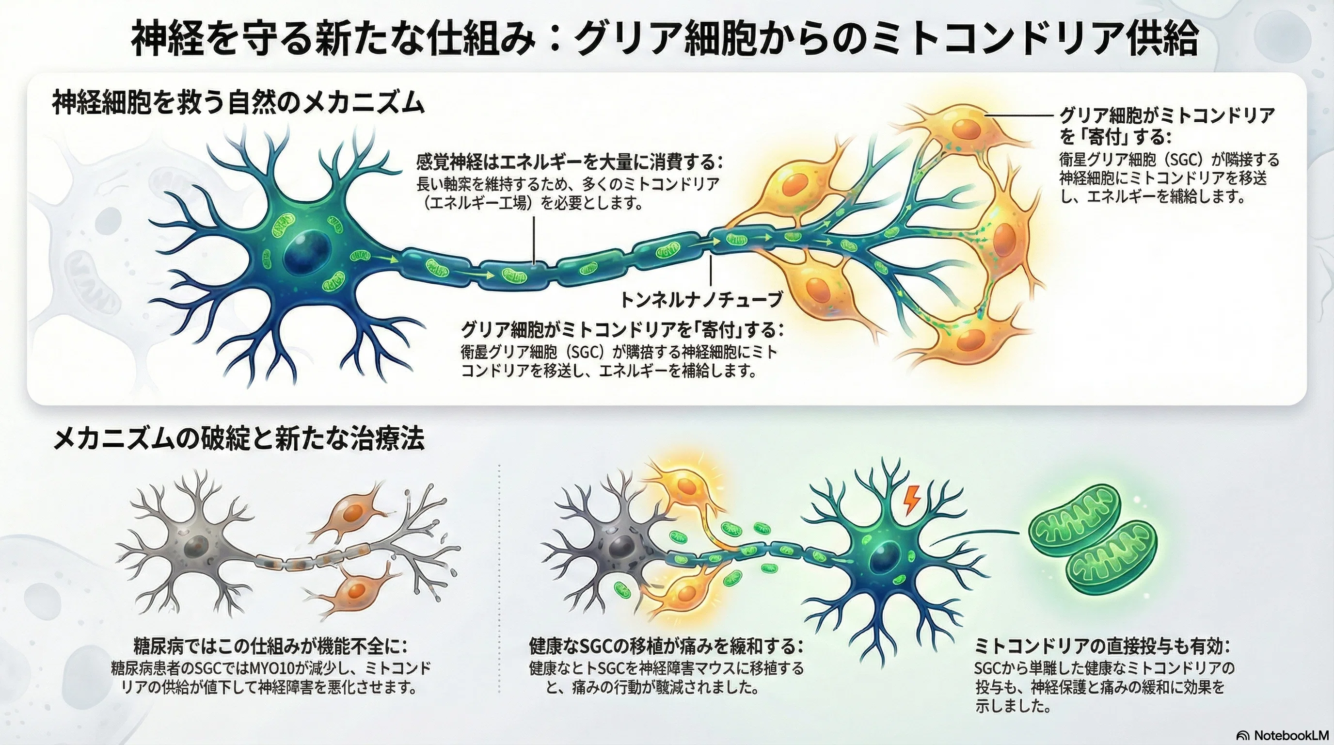 エネルギー供給網の破綻こそが痛みの正体!; 糖尿病や化学療法による