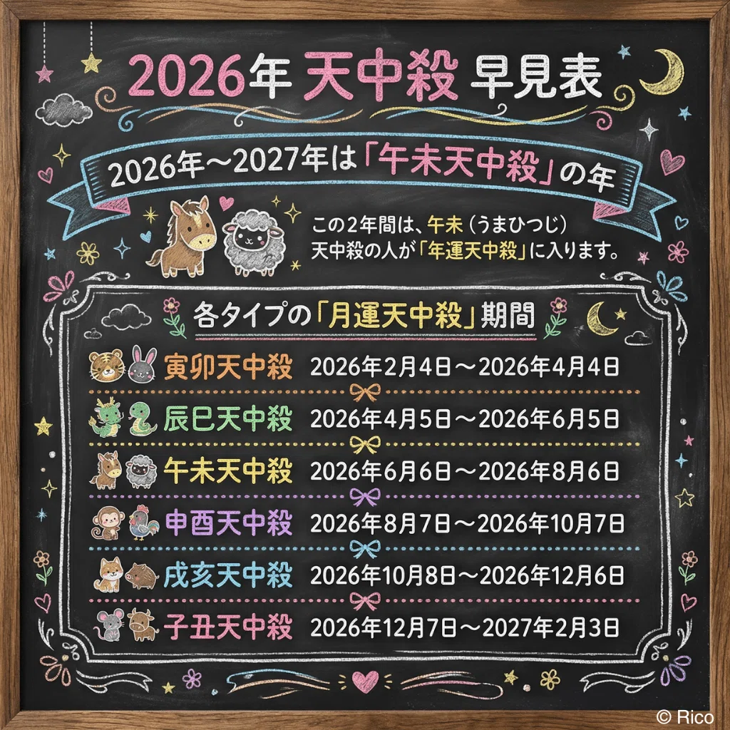 50代からの運気予報 2026年〜2037年「天中殺」バイオリズム完全ガイド|リコ|算命学のススメ