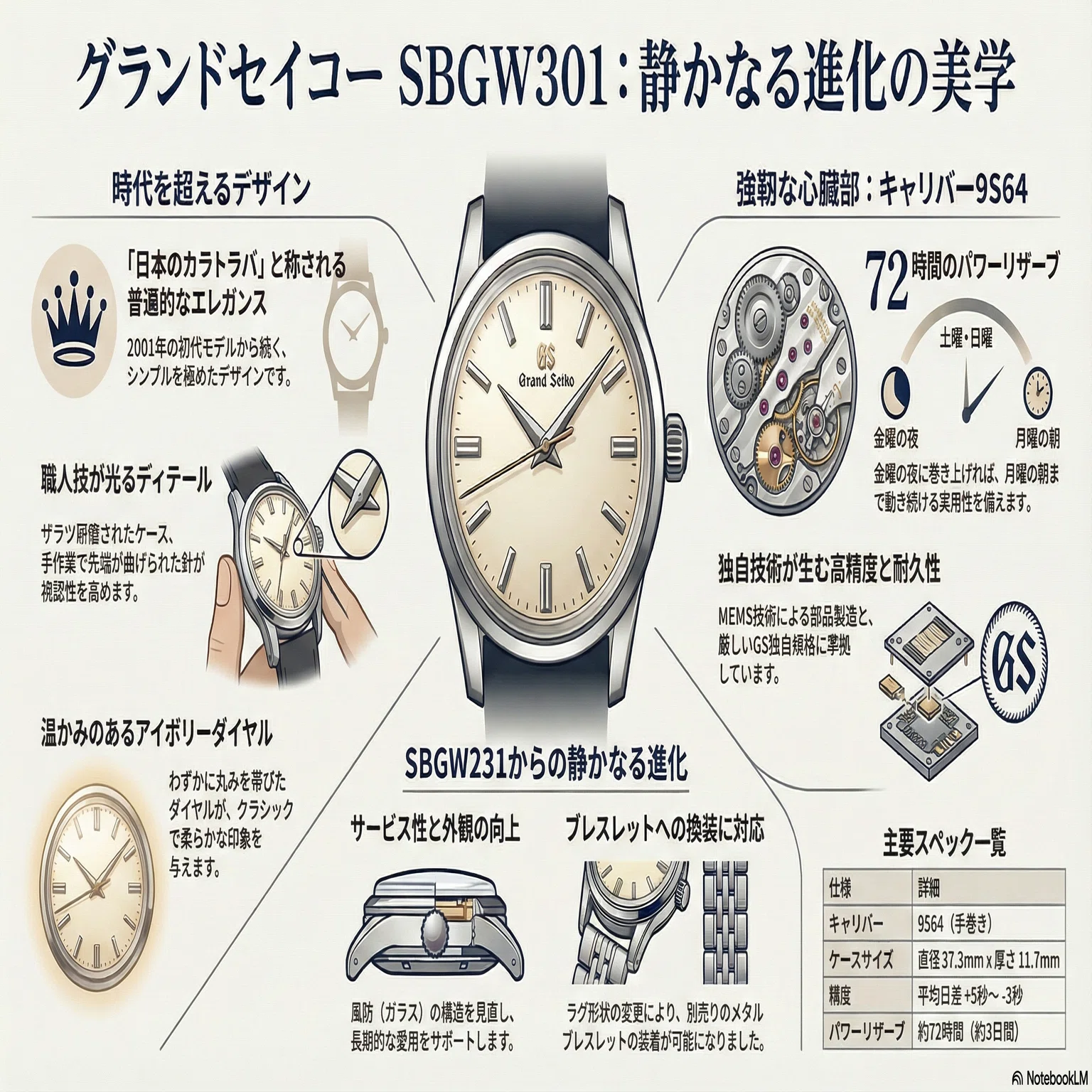 実機レビュー】グランドセイコーSBGW301。手巻きの「上がり時計