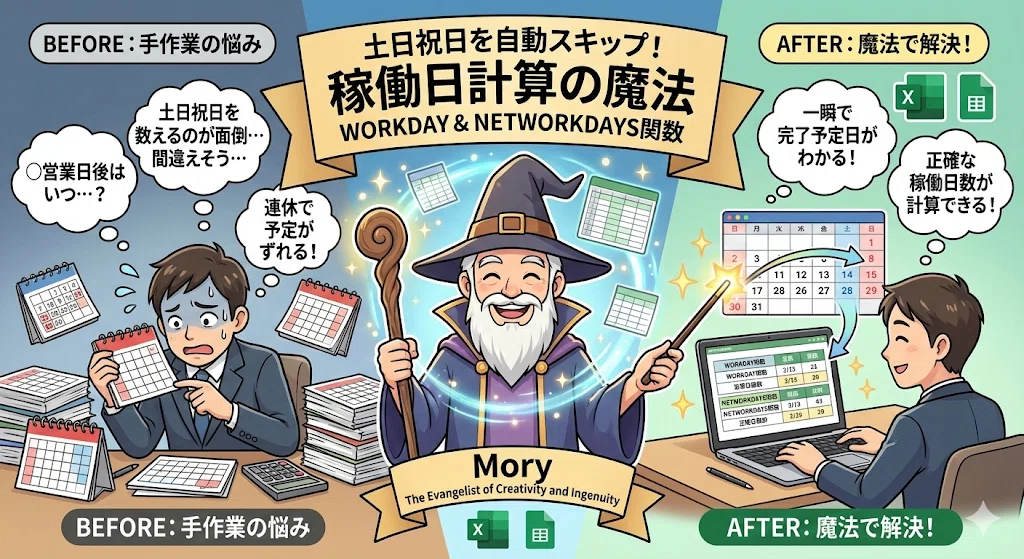 第7章 68回. WORKDAY、NETWORKDAYS関数 土日・祝日をスキップ！ 作業