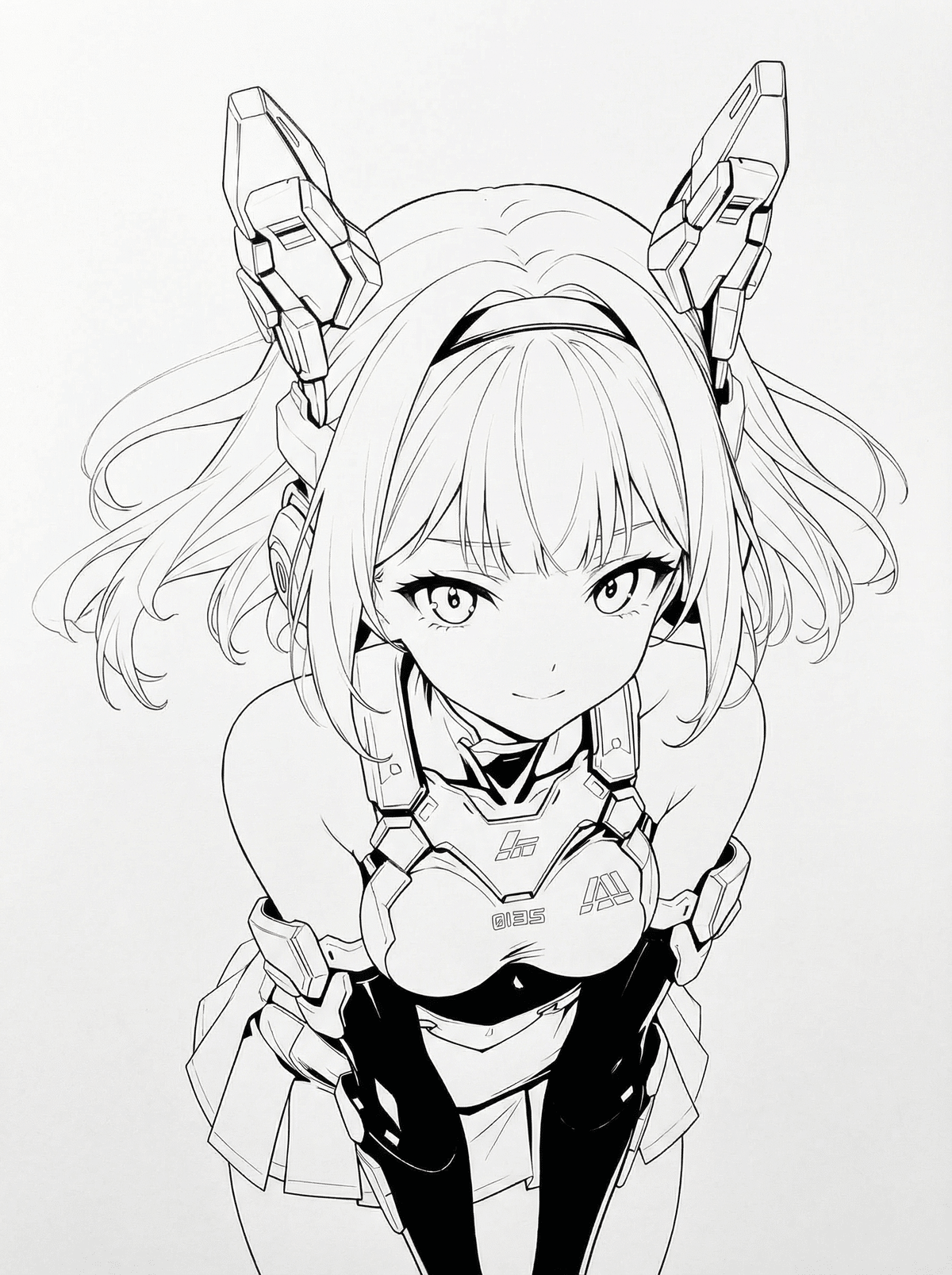 未来的な女性キャラクター 鉛筆画 今回のX収益額公開（2026年1月18日のAIイラスト）｜てんねん｜AI