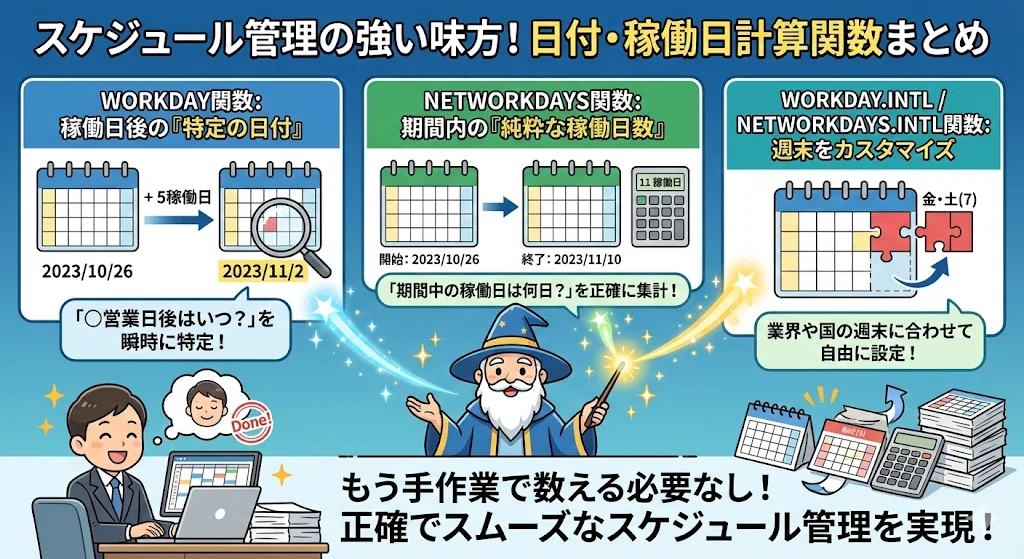 第7章 68回. WORKDAY、NETWORKDAYS関数 土日・祝日をスキップ！ 作業