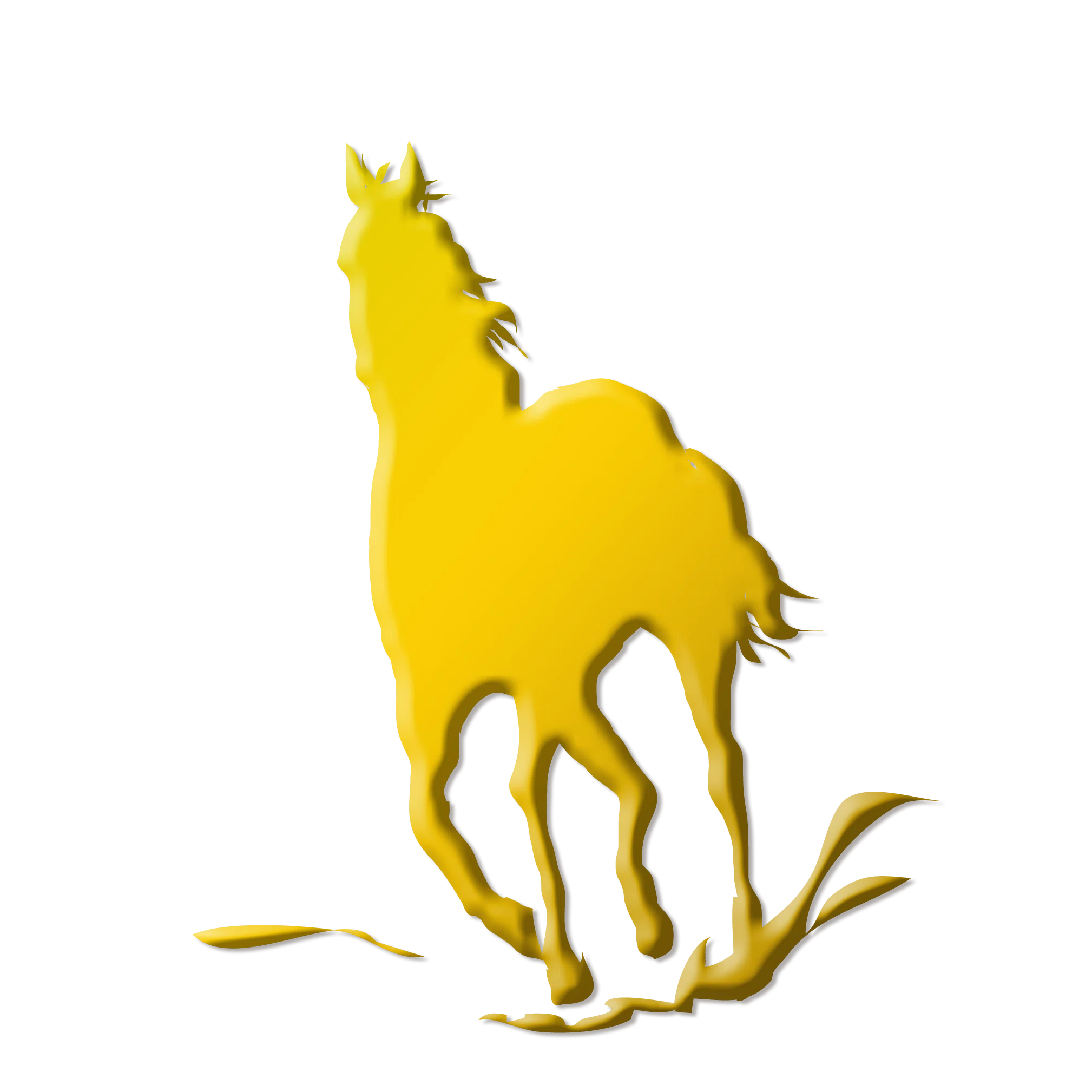 ゴールドに輝く金の馬のイラストアイコン08｜クリエーター・ダイアリー