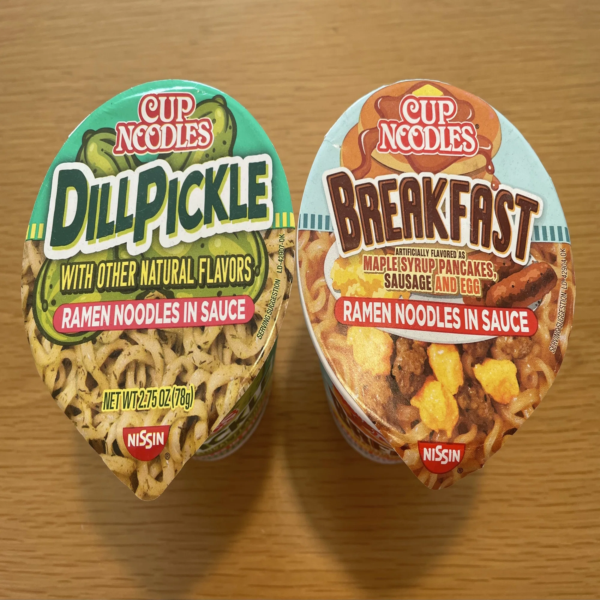 奇抜味‼️「ブレックファスト味」「ピクルス味」米国カップヌードル実 